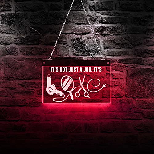 30cm * 19cm No es solo un trabajo Barbería Cita motivacional Letrero de neón LED Salón de belleza Iluminación del club Logotipo comercial Peluquería Letrero de pared Regalo del día de la madre Letre