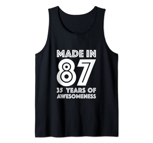 35 Cumpleaños para él Hombres Edad 35 Hijo de un año 1987 Camiseta sin Mangas