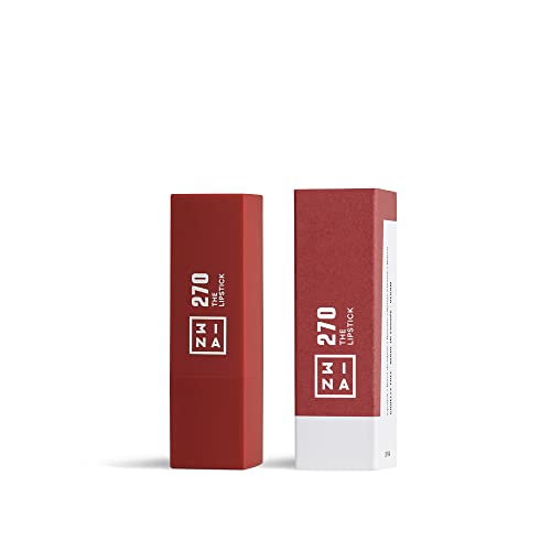 3INA MAKEUP - Vegano - Sin crueldad - El lápiz labial 270 - Lápiz labial rojo oscuro - Lápiz labial duradero 5h - altamente pigmentado - Mate - Perfumado de vainilla - Lápiz labial con tapa magnética