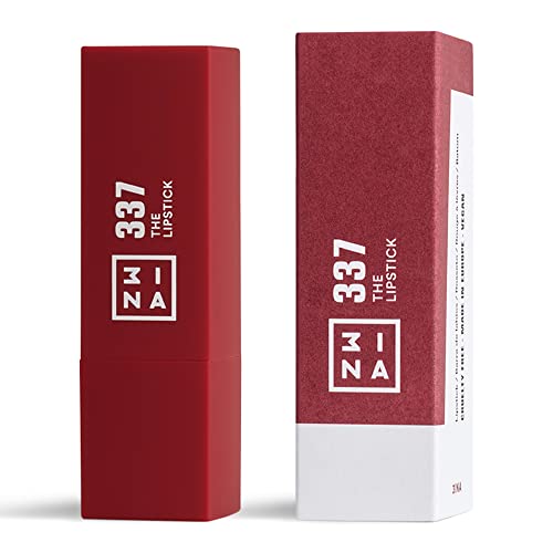 3ina MAKEUP – Vegano – Sin crueldad – El lápiz labial 337 – Lápiz labial de vino oscuro – 5 horas de duración – Alta pigmentación – Mate – Aroma vainilla – Lápiz labial con tapa magnética