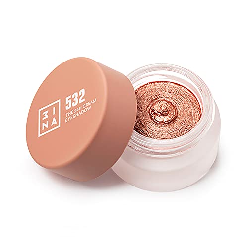 3ina Maquillaje - Vegano - Sin crueldad - El 24H Crema sombra de ojos 532 - Bronce - 24H Larga duración e impermeable fórmula de secado rápido - Textura cremosa - Acabado mate y brillante