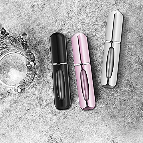 3pcs 5 ml atomizador de perfume de botella vacío pulverizador del perfume de atomizadores recargable dosificador de perfume spray frasco para viaje viajes aéreos o salidas nocturnas