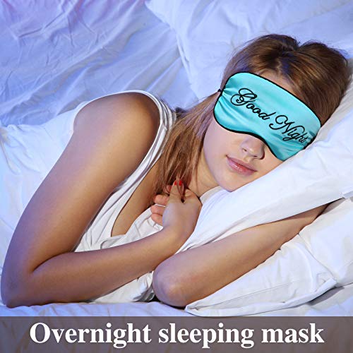 4 Máscaras Cubiertas de Ojos de Seda de Dormir Máscara Venda de Ojos Suave Antifaz de Dormir de Ojos Satinados con Correa Ajustable para Viaje Siesta (Rosa, Morado, Rosa Claro, Azul Claro)