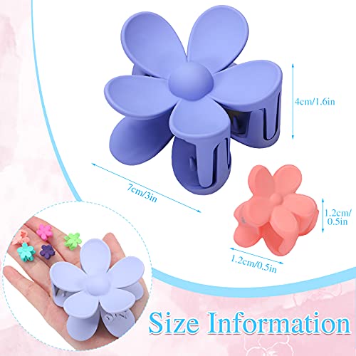 48 Pinzas de Pelo de Flores Pinzas de Pelo Grandes Mate Clips de Garra Antideslizantes Lindos Clips Pequeños Clips de Mandíbula Acrílicos en Forma de Flor de Colores para Mujer