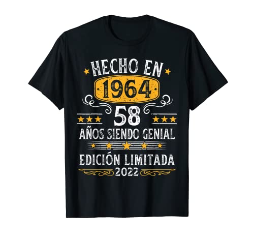 58 Años Cumpleaños Regalo Para Hombre Mujer Hecho En 1964 Camiseta