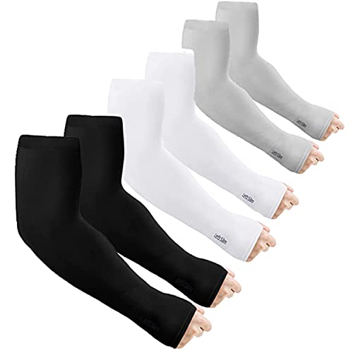 6 Pares Mangas Brazo Manguitos Ciclismo Hombre Mujer Mangas de Protección UV Mangas Enfriamiento Transpirables Manguito de Brazo Manga Protectora Solar para Conducir Ciclismo Baloncesto Running