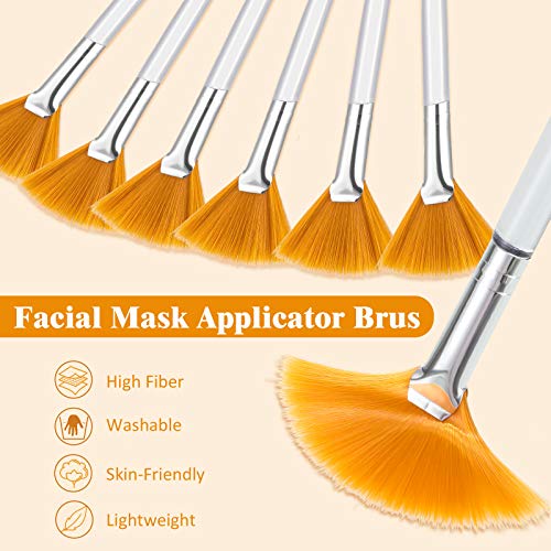 6 Piezas Cepillos de Máscara de Abanico Cepillo de Herramientas de Aplicador de Máscara Facial de Abanico Suave Herramientas Cosméticas de Pinceles de Maquillaje para Mujer Niña