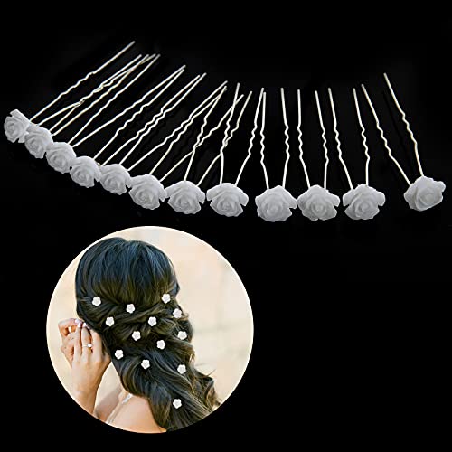 60 Piezas Horquillas Pelo Mujer, Taumie Tocados de Novia Accesorios, Horquillas de Novia, Pinzas para el Cabello en Forma de U, Juego de Horquillas para el Pelo de Cristal, para la Boda, Fiesta