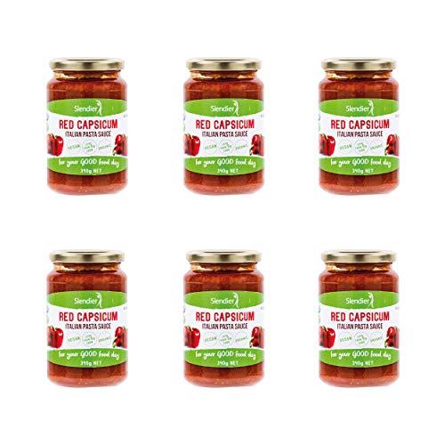 6x Slendier Salsa italiana orgánica de pimiento rojo 340g