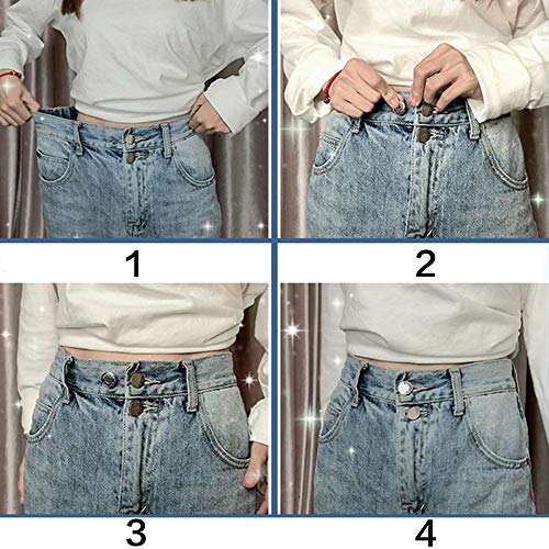 8 Alfileres de Botón de Ajuste Para Jeans, Alfileres de Botón de Jean Desmontables y Extraíbles, Pueden Aumentar o Disminuir la Cintura de Cualquier Pantalón en 1 Pulgada en Unos Pocos Segundos