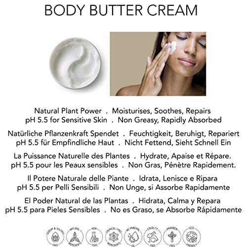 99% Natural CREMA PARA EL CUERPO - CACAO & KARITÉ | SIN PERFUMES - 200 g de NATURE'S INTERVENTION. Protege, Hidrata, Calma, Repara. pH 5.5 para Piel Sensible y Atópica Refuerza el Microbioma.