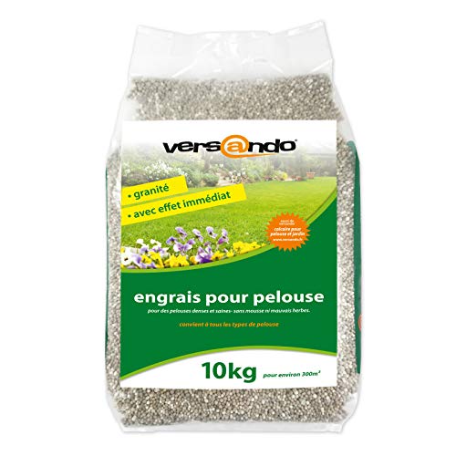 Abono primaveral para césped de larga duración versando Fertilizante 10 Kg para aprox. 300m² césped verde durante todo el año - sin musgo ni malas hierbas, Composición NPK