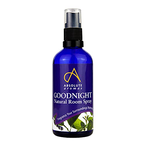 Absolute Aromas Goodnight Room Spray 100 ml - Spray de niebla natural con aceites esenciales de lavanda, vetiver, manzanilla, geranio y bergamota