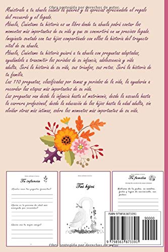 Abuela cuéntame tu historia: 110 preguntas para averiguar la historia de tu abuela | Un libro para completar sobre la vida de tu abuela