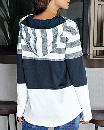 ABYOVRT Mujer Sudadera con Capucha Manga Larga Jerséis Sueltos Sudadera con Estampado la Camiseta Otoño Invierno Mujer Chándal,Z Blanco,M