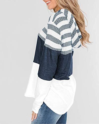 ABYOVRT Mujer Sudadera con Capucha Manga Larga Jerséis Sueltos Sudadera con Estampado la Camiseta Otoño Invierno Mujer Chándal,Z Blanco,M