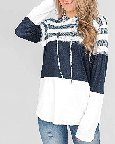 ABYOVRT Mujer Sudadera con Capucha Manga Larga Jerséis Sueltos Sudadera con Estampado la Camiseta Otoño Invierno Mujer Chándal,Z Blanco,M