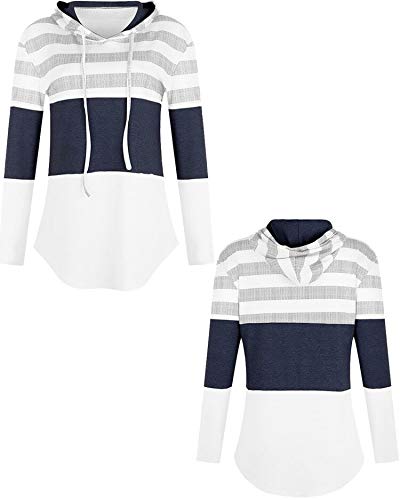 ABYOVRT Mujer Sudadera con Capucha Manga Larga Jerséis Sueltos Sudadera con Estampado la Camiseta Otoño Invierno Mujer Chándal,Z Blanco,M