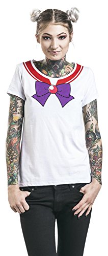 ABYstyle - Sailor Moon - Camiseta - Sailor Mars - Mujer - Blanco (XL)