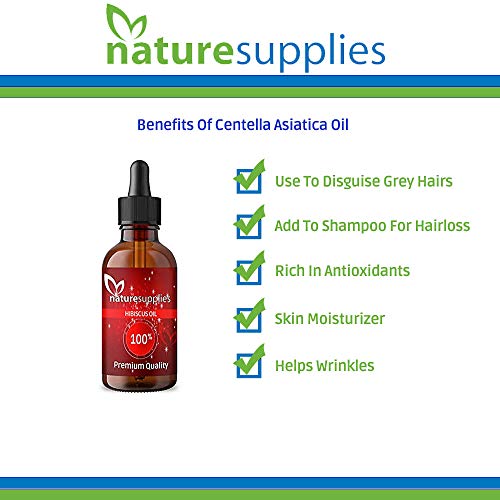 Aceite de hibisco, aceite esencial destilado al vapor, orgánico, sin OGM, vegano, hidratante para la piel, cubre cabellos grises, calvicie con patrón masculino, naturesupeds