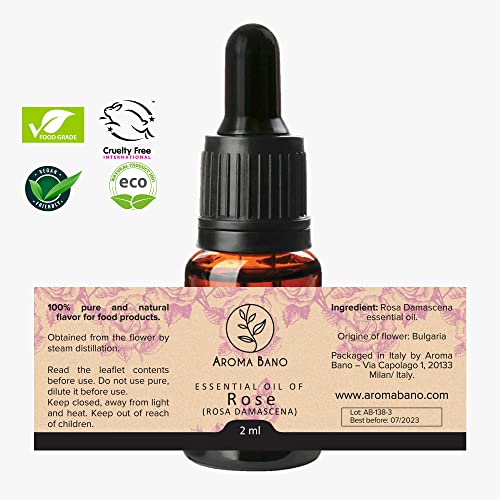 Aceite de Rosa Damasco- Aceites Esenciales 2ml- Sabor Natural- Aceite Esencial 100% Puro- Multipropósito con Muchos Beneficios- En Envase Eleganto Con Contagucce- (ACEITE DE ROSA DE DAMASCEN, 2ML)