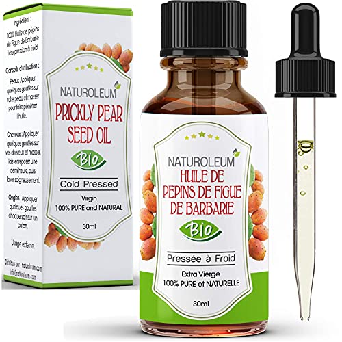 ACEITE DE SEMILLAS DE HIGO CHUMBO ORGÁNICO, Puro y natural, prensado en frío - extra virgen - cuidado nutritivo de la piel, la cara y el cabello. Vegan 30 ml