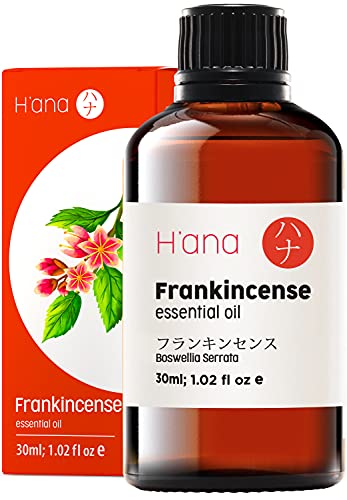 Aceite esencial de incienso de Hana - Trae pensamientos pacíficos y calma la piel - Para vibraciones pacíficas y zen - 100 grado terapéutico puro para aromaterapia y uso tópico - 30 ml