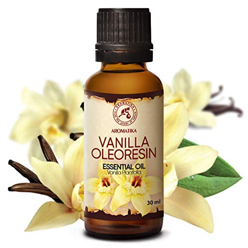 Aceite Esencial de Oleorresina Vainilla 30ml - Planifolia de Vainilla - 100% Puro para Difusores de Aromaterapia - para Cuidado de la Piel y el Cabello - Buen Humor - Aroma de Vainilla