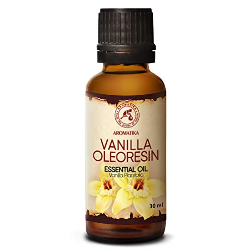 Aceite Esencial de Oleorresina Vainilla 30ml - Planifolia de Vainilla - 100% Puro para Difusores de Aromaterapia - para Cuidado de la Piel y el Cabello - Buen Humor - Aroma de Vainilla