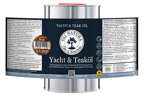 Aceite para yate y teca OLI-NATURA (aceite de madera para uso en exteriores, protección UV), contenido: 1 litro, color: teca