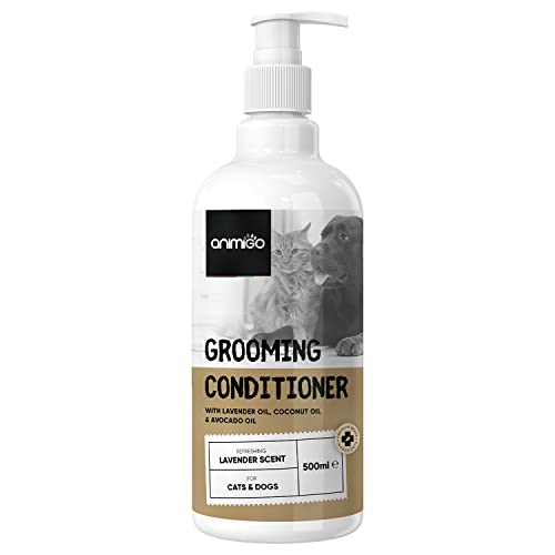 Acondicionador para Perros y Gatos para Pieles Sensibles 500ml Animigo - Acondicionador Desenredante, Suavizante y Hidratante, para Mascotas con Alergias y Nudos, Fórmula Antialérgenica con Lavanda