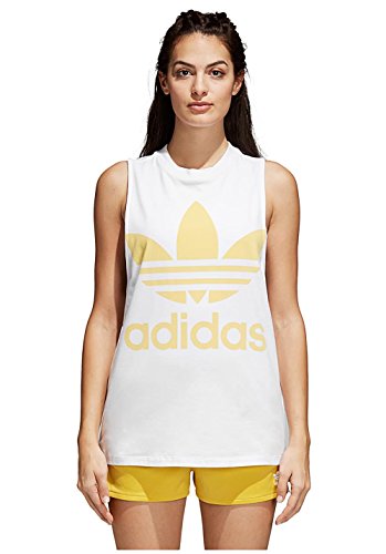 adidas Trefoil Tank Camiseta, Mujer, Blanco (Blanco/Arena), 44