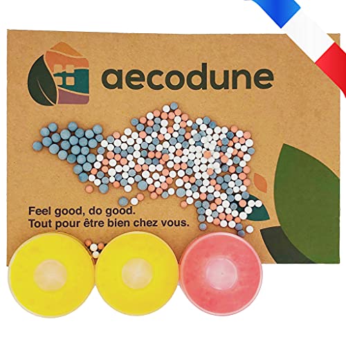 Aecodune Recarga de alcachofa ducha antical con vitamina C - filtros de agua y cloro - relajación en casa - bolas de iones negativos - Esencias Naturales - rosa limón x2