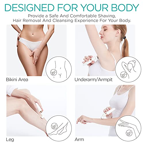 Afeitadora eléctrica para mujer VOGOE, rasuradora de bikini recargable para seco y húmedo, Depiladora Femenina 5 en 1 para piernas, axilas, zona del bikini, impermeable y portátil ES500