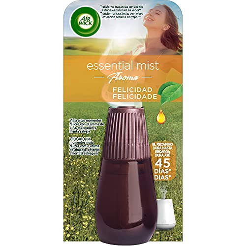 Air Wick Essential Mist Recambio Ambientador fragancia Felicidad: piña, melocotón y menta salvaje