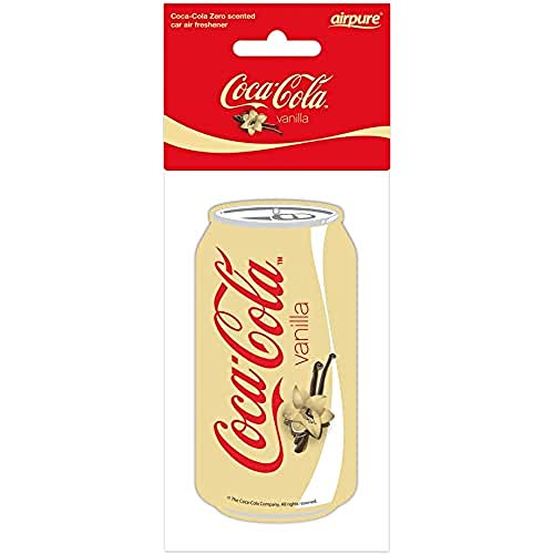 airpure COCA-COLA Vanilla CAN Ambientador de coche, refresca el aire interior del vehículo, ambientadores para hombres y mujeres, aroma fresco