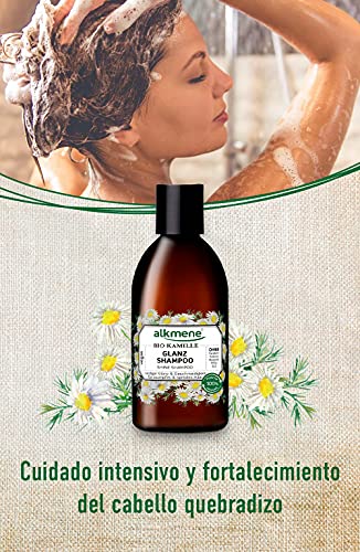 alkmene Champú brillo intenso con manzanilla orgánica - champu para cabello opaco y quebradizo - vegano sin silicona, parabenos y SLS y SLES (2x 250 ml)