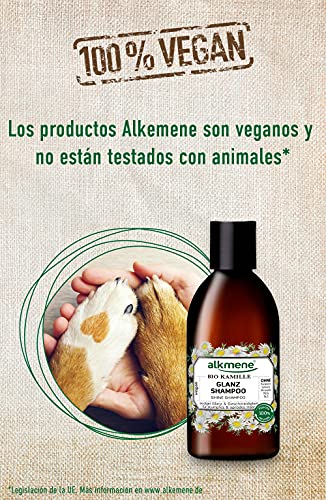 alkmene Champú brillo intenso con manzanilla orgánica - champu para cabello opaco y quebradizo - vegano sin silicona, parabenos y SLS y SLES (2x 250 ml)