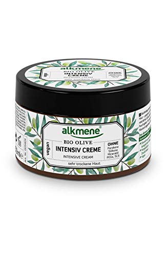 alkmene crema hidratante corporal de aceite de oliva bio - Crema facial y para el cuerpo - especial para piel seca - sin siliconas, parabenos o PEGs, SLS y SLES (1x 250 ml)