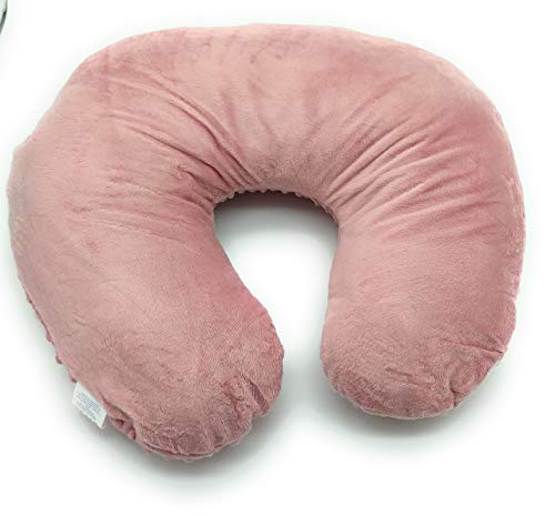 Almohada cojín de lactancia suave, funda desenfundable y lavable. Bonitos colores (Rosa maquillaje)