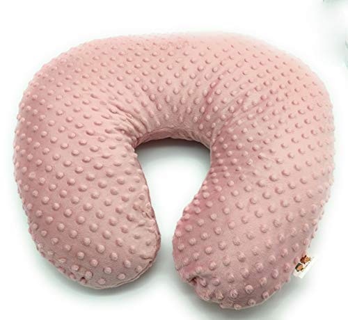 Almohada cojín de lactancia suave, funda desenfundable y lavable. Bonitos colores (Rosa maquillaje)