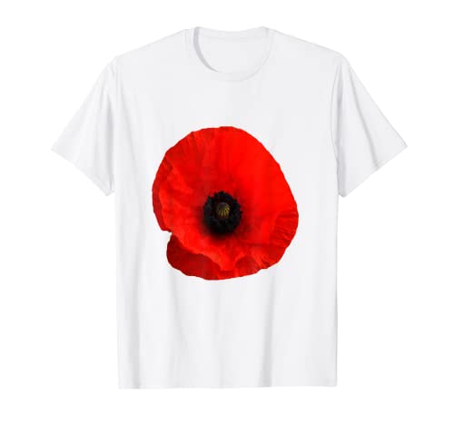 Amapola Roja, Sola Amapola De La Flor Salvaje Camisa Papaver Botanical Camiseta