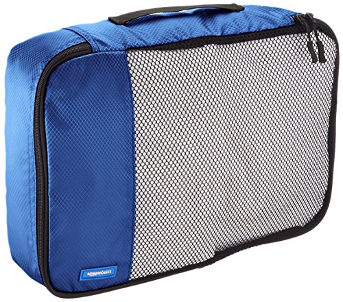 Amazon Basics - Bolsas de equipaje medianas (4 unidades), Azul