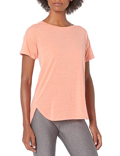 Amazon Essentials Studio Relaxed-Fit Lightweight Crewneck T-Shirt fashion-t-shirts, Bright Peach Heather, US M (EU M - L)