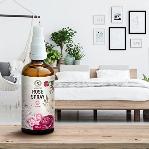 Ambientador Pulverizador con Extracto de Flor de Rosa - 100ml - Perfumador Hogar - Perfume de Interior - Fragancia Rosa - Spray Almohada - Ambientador Armario Ropa - Perfumador Spray