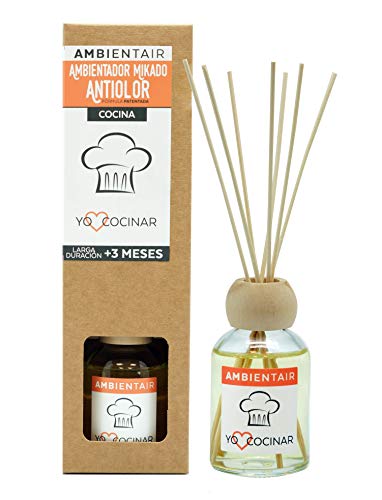 Ambientair DIFUSOR ANTIOLOR para Cocina (Limon Mandarina) 100ml Anti Olor, Aroma limón y Mandarina, ambientador Anti olores, ambientador para el Olor a Cocina