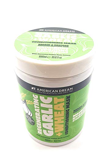 AMERICAN DREAM Mascarilla italiana regeneradora para el cabello con ajo y trigo (inodora), 1 litro