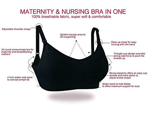 AMOURRI Sujetador de Maternidad para Mujeres Bra Bralette sin Costuras (2Pack/3Pack)