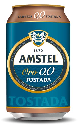 Amstel oro 0,0 cerveza tostada pack 24 latas 33cl - 7920 ml, el paquete puede variar