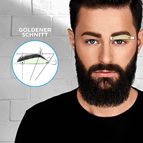 andmetics Tiras de cera para cejas para hombres paquete a granel de 10 aplicaciones completas: tiras depilatorias con cera fría para cejas patentada, forma perfecta para modelar, depilar, colorear